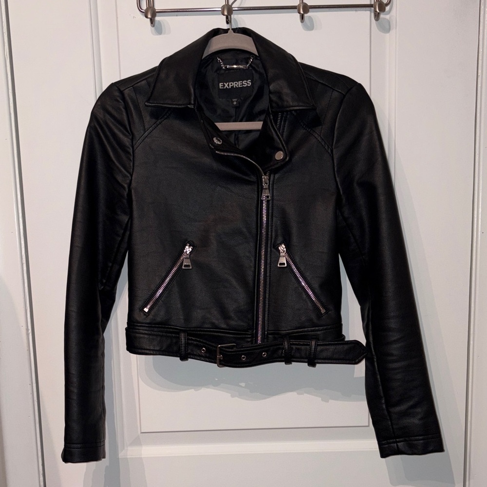 Express Women's Sleek Black Leather Jacket